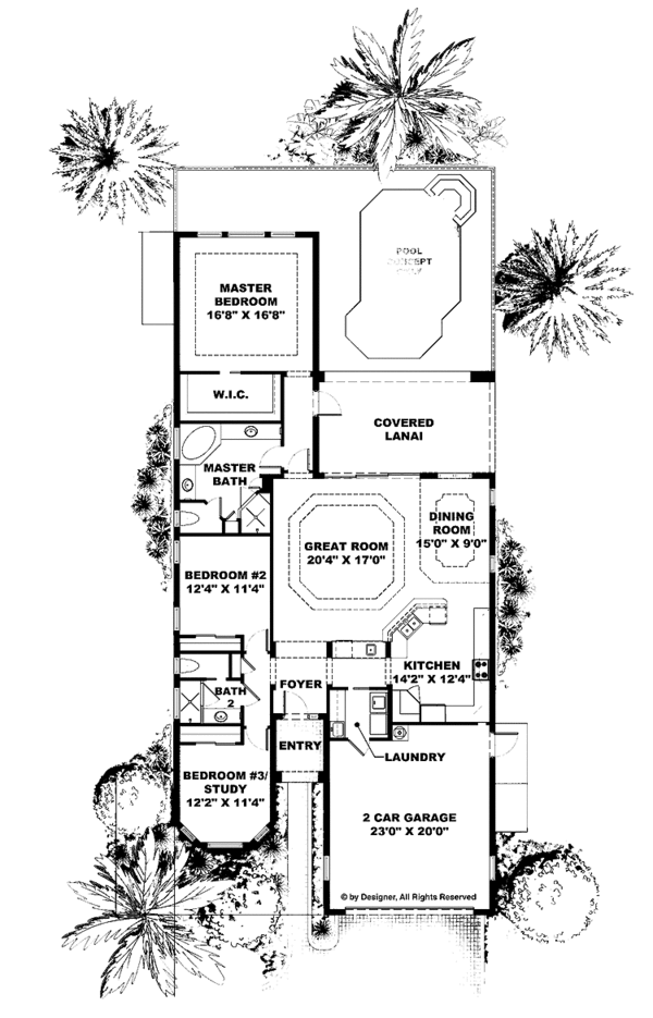 Dream House Plan - Mediterranean Floor Plan - Main Floor Plan #1017-81