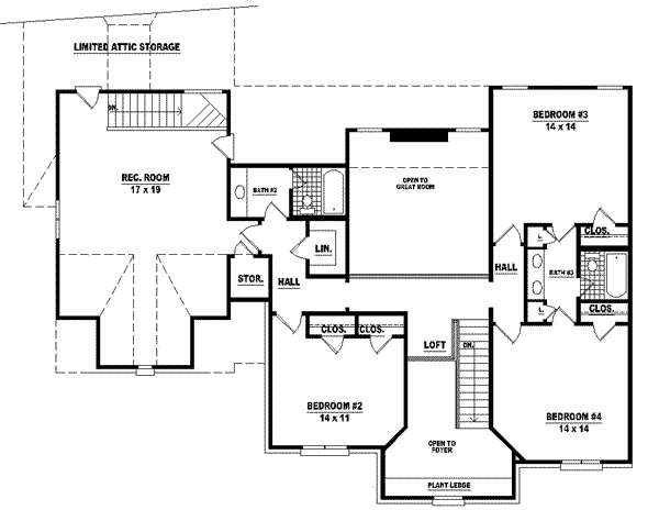 European Floor Plan - Upper Floor Plan #81-564