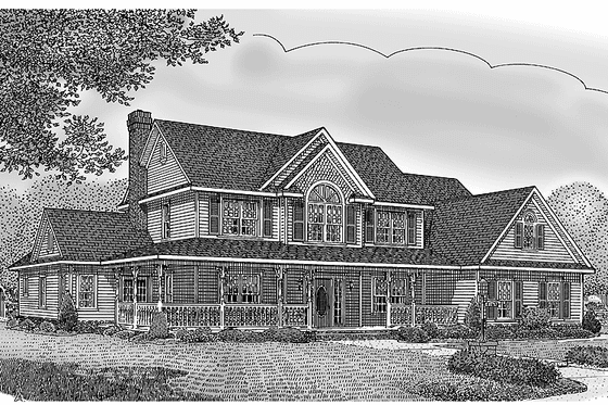 Exterior - Front Elevation 3 for Victorian House Plan #11-264 - 5 bed, 2.5 bath