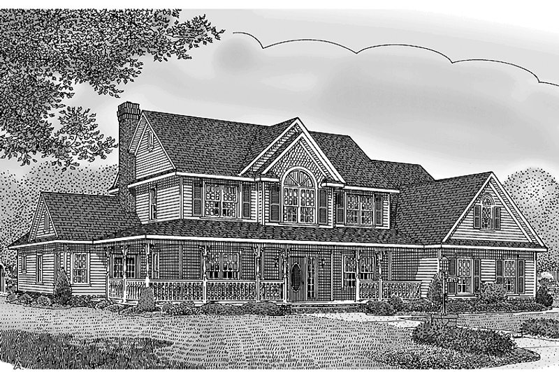 Home Plan - Exterior - Front Elevation 3 for Victorian House Plan #11-264 - 5 bed, 2.5 bath