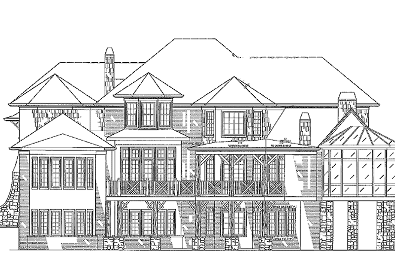Dream House Plan - Exterior - Rear Elevation for Victorian House Plan #54-268 - 5 bed, 5 bath