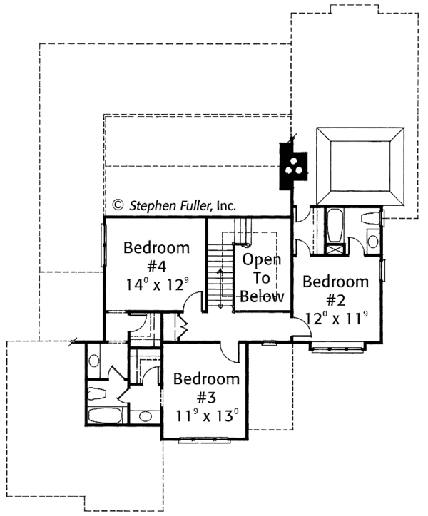 House Blueprint - European Floor Plan - Upper Floor Plan #429-361