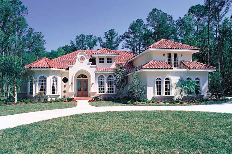 Dream House Plan - Mediterranean Exterior - Front Elevation Plan #417-662