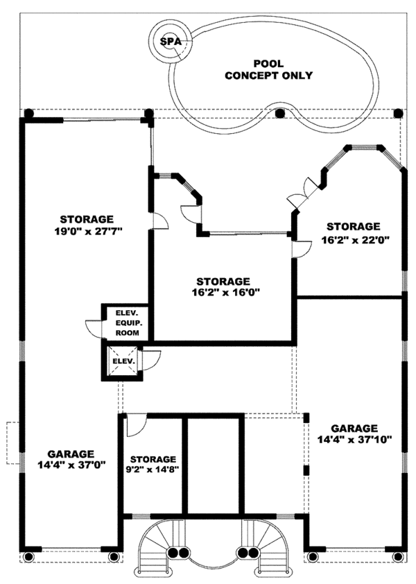 House Plan Design - Mediterranean Floor Plan - Upper Floor Plan #1017-125