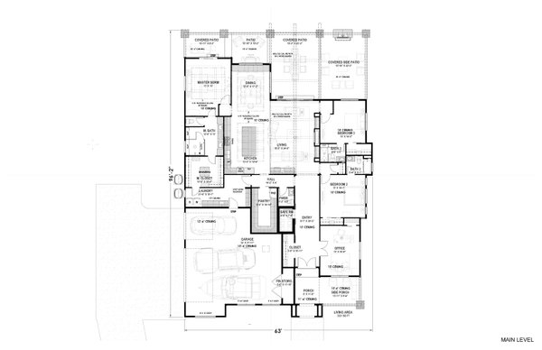 Architectural House Design - Floor Plan - Main Floor for Ranch House Plan #1069-47 - 3 bed, 3.5 bath