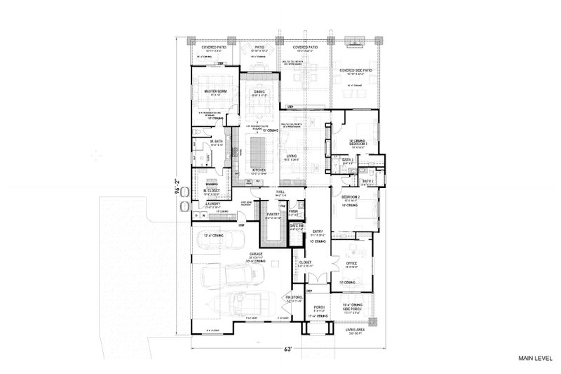 Architectural House Design - Floor Plan - Main Floor for Ranch House Plan #1069-47 - 3 bed, 3.5 bath