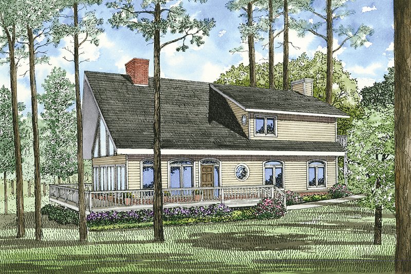 Home Plan - Contemporary Exterior - Front Elevation Plan #17-232
