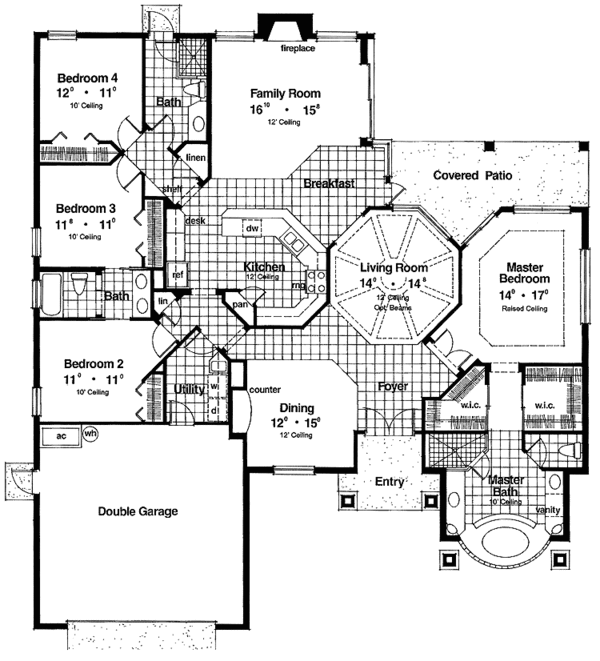 House Plan Design - Mediterranean Floor Plan - Main Floor Plan #417-781