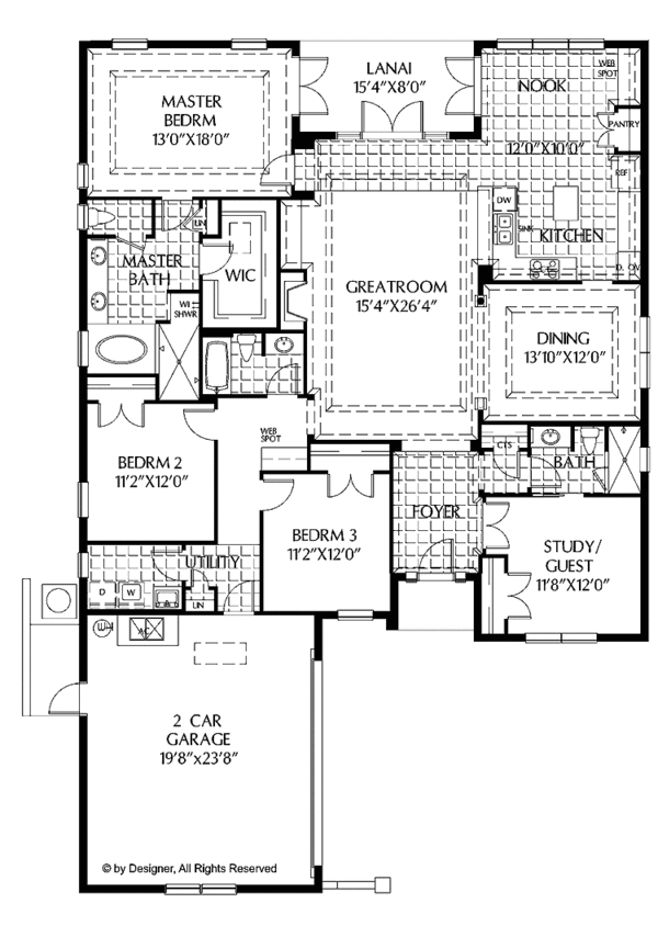 Architectural House Design - Contemporary Floor Plan - Main Floor Plan #999-177