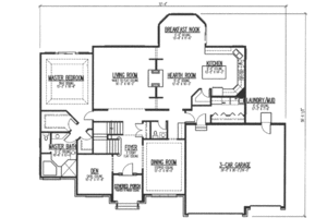 Floor Plan - Main Floor for European House Plan #9-113 - 4 bed, 3.5 bath