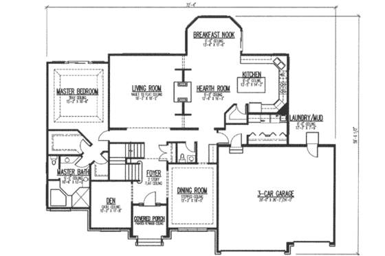 Floor Plan - Main Floor for European House Plan #9-113 - 4 bed, 3.5 bath