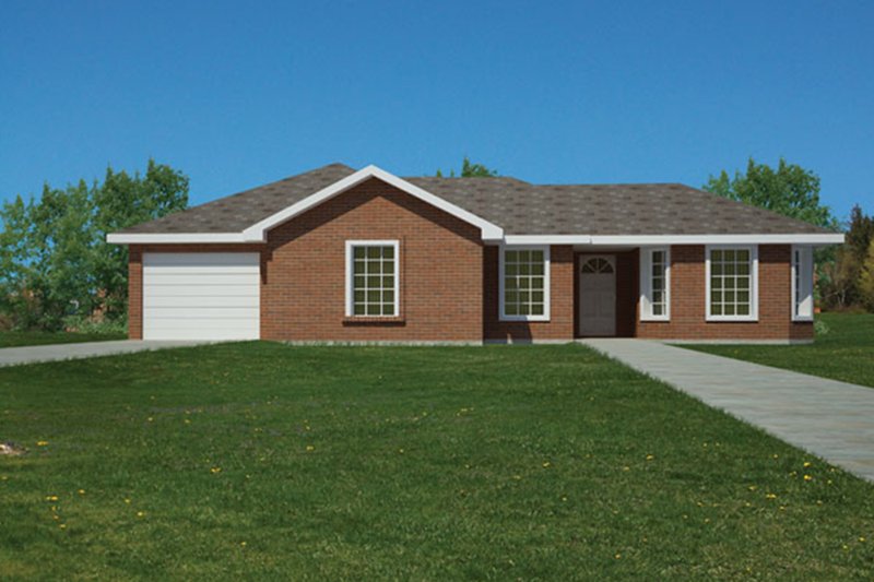 Dream House Plan - Exterior - Front Elevation 3 for Ranch House Plan #1061-32 - 3 bed, 2 bath