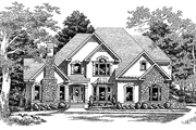 European Style House Plan - 4 Beds 3.5 Baths 2930 Sq/Ft Plan #927-77 