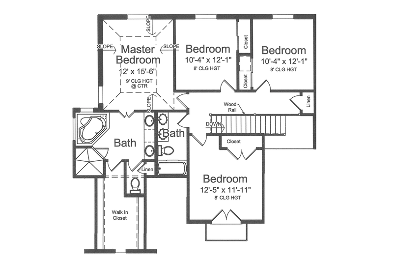 Dream House Plan - Floor Plan - Upper Floor for European House Plan #46-849 - 4 bed, 2.5 bath