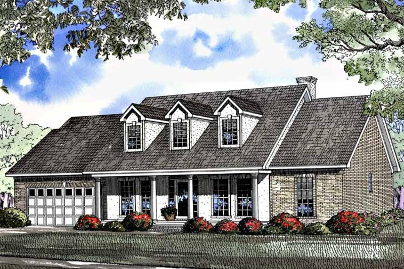 Architectural House Design - Exterior - Front Elevation 3 for Classical House Plan #17-3185 - 4 bed, 2 bath