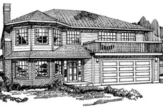 Exterior - Front Elevation for Traditional House Plan #47-166 - 3 bed, 2 bath
