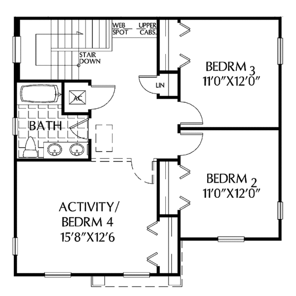 Dream House Plan - Colonial Floor Plan - Upper Floor Plan #999-160