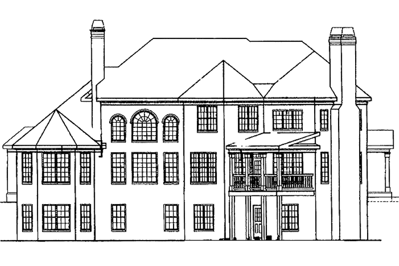 Home Plan - Exterior - Rear Elevation for Classical House Plan #927-666 - 4 bed, 4 bath