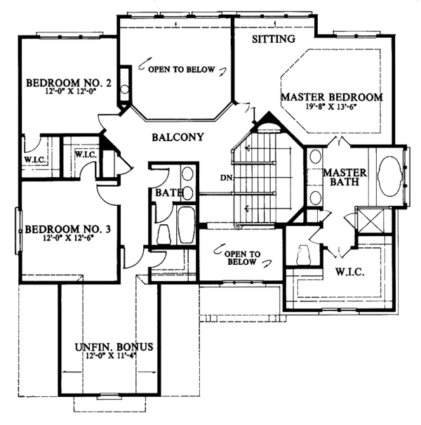 Dream House Plan - Country Floor Plan - Upper Floor Plan #429-97