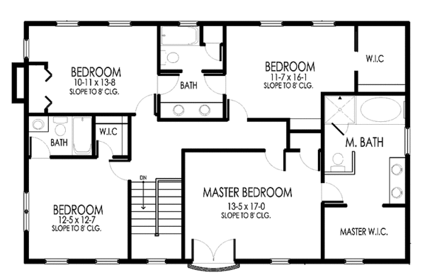 Mediterranean Floor Plan - Upper Floor Plan #1042-9