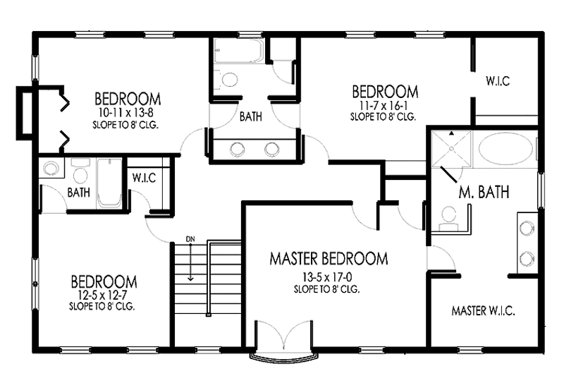 Home Plan - Floor Plan - Upper Floor for Mediterranean House Plan #1042-9 - 4 bed, 3.5 bath