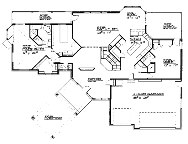 Architectural House Design - Country Floor Plan - Main Floor Plan #308-297