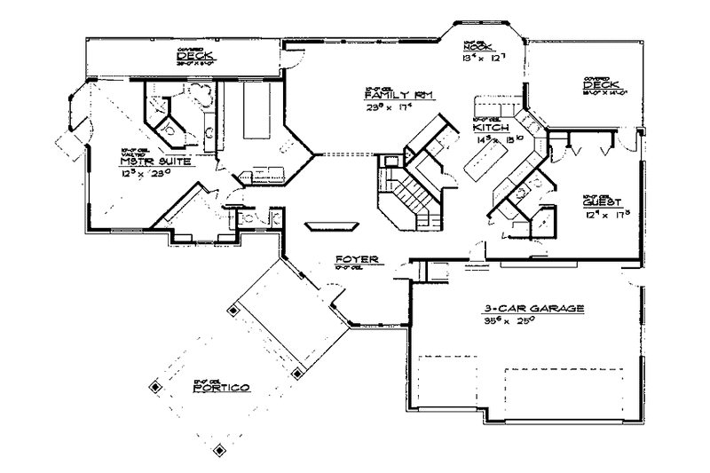 Home Plan - Floor Plan - Main Floor for Country House Plan #308-297 - 2 bed, 2.5 bath
