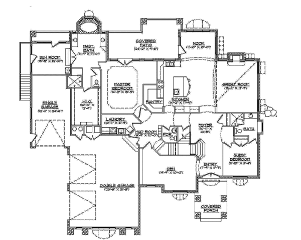 House Plan Design - Craftsman Floor Plan - Main Floor Plan #945-74