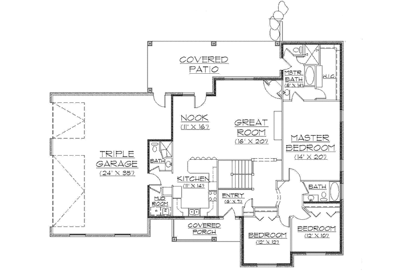 Home Plan - Floor Plan - Main Floor for Traditional House Plan #945-95 - 3 bed, 3 bath