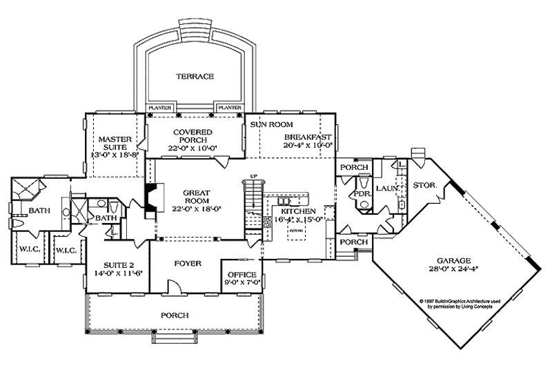Dream House Plan - Floor Plan - Main Floor for Classical House Plan #453-332 - 4 bed, 4.5 bath
