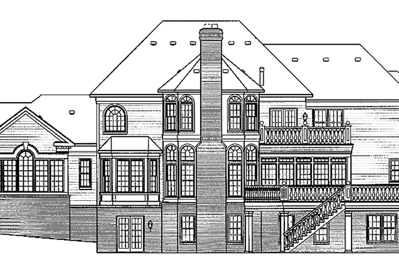 Architectural House Design - Exterior - Rear Elevation for Colonial House Plan #953-131 - 4 bed, 3.5 bath