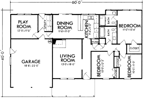 Home Plan - Country Floor Plan - Main Floor Plan #320-1283
