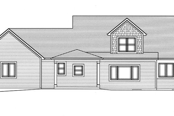 Exterior - Rear Elevation for Craftsman House Plan #46-822 - 4 bed, 2.5 bath