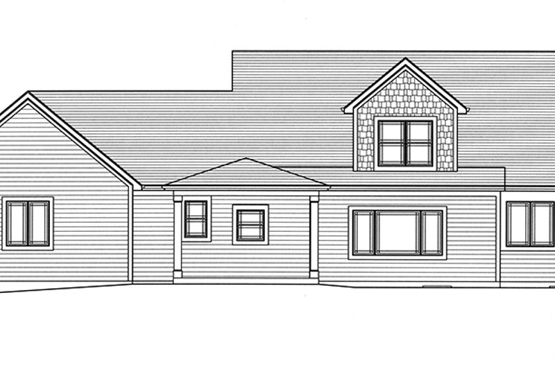 Architectural House Design - Exterior - Rear Elevation for Craftsman House Plan #46-822 - 4 bed, 2.5 bath