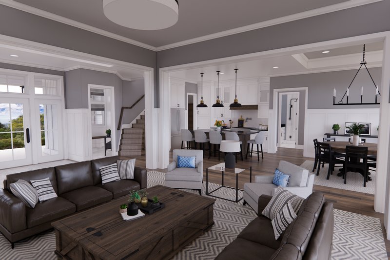 House Blueprint - Interior - Family Room 2 for Farmhouse House Plan #51-1249 - 3 bed, 2 bath
