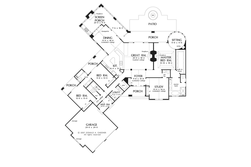 Dream House Plan - Floor Plan - Main Floor for European House Plan #929-903 - 3 bed, 2.5 bath