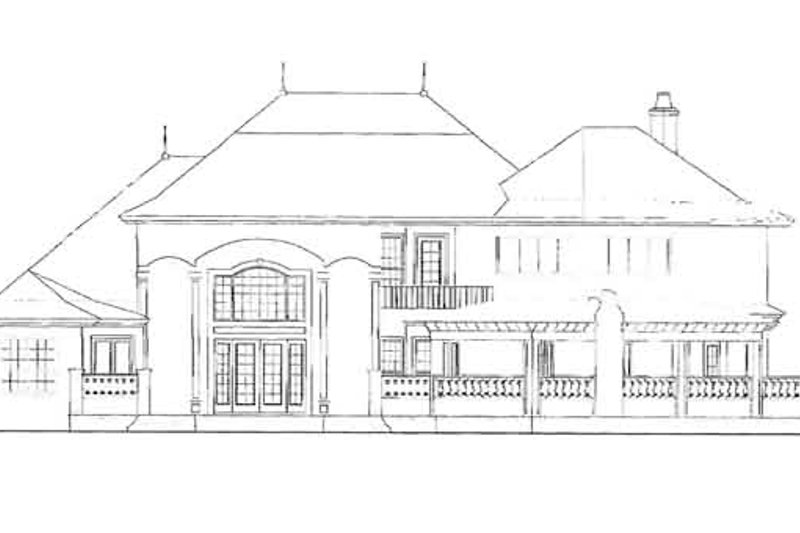 Home Plan - Exterior - Rear Elevation for European House Plan #417-695 - 5 bed, 4 bath