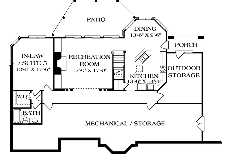 Home Plan - Floor Plan - Lower Floor for Traditional House Plan #453-590 - 6 bed, 5 bath