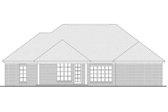 Exterior - Rear Elevation for European House Plan #430-73 - 3 bed, 2 bath