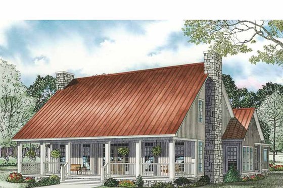Exterior - Front Elevation 3 for Country House Plan #17-3343 - 3 bed, 2.5 bath