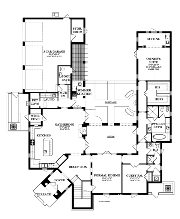 Dream House Plan - Mediterranean Floor Plan - Main Floor Plan #1058-13