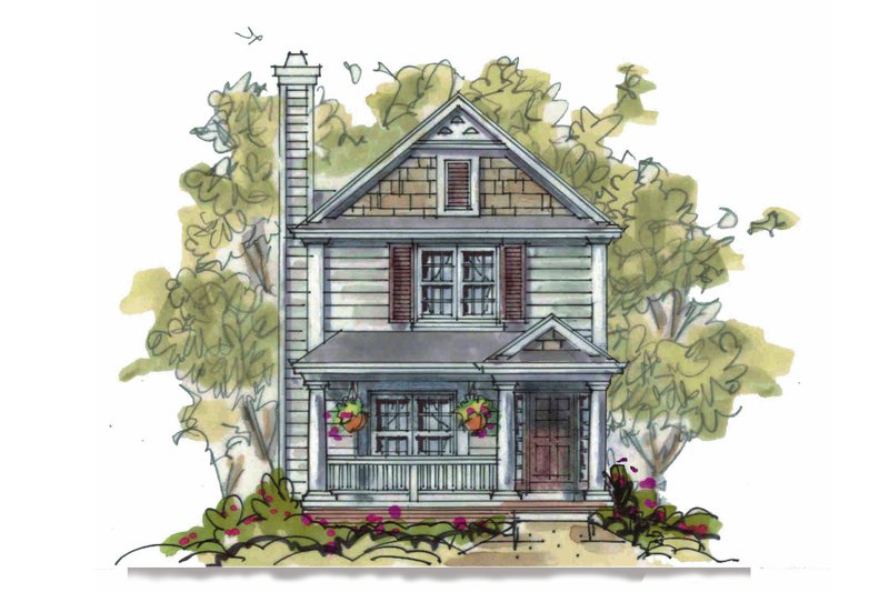 House Blueprint - Traditional Exterior - Front Elevation Plan #20-1702
