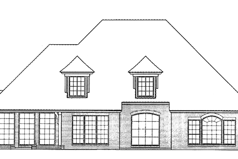 Dream House Plan - Exterior - Rear Elevation for Country House Plan #310-1060 - 4 bed, 3.5 bath