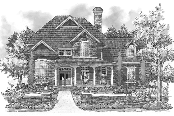 Exterior - Front Elevation 3 for Country House Plan #930-202 - 3 bed, 2.5 bath
