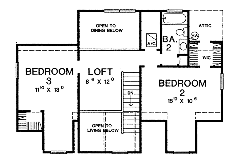 Dream House Plan - Floor Plan - Upper Floor for Country House Plan #472-234 - 3 bed, 2.5 bath
