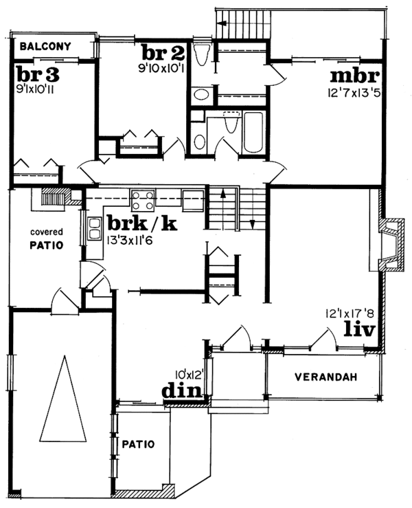 Architectural House Design - Country Floor Plan - Upper Floor Plan #47-960