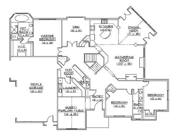 House Plan Design - Country Floor Plan - Main Floor Plan #945-32