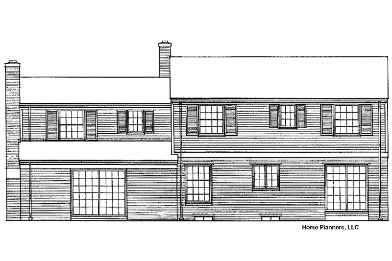 Architectural House Design - Exterior - Rear Elevation for Country House Plan #72-565 - 5 bed, 3.5 bath