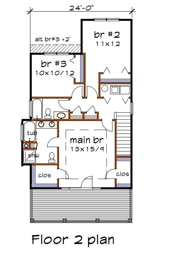 Craftsman Floor Plan - Upper Floor Plan #79-345