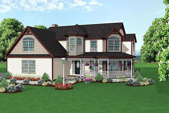 Exterior - Front Elevation for Traditional House Plan #75-137 - 4 bed, 2.5 bath